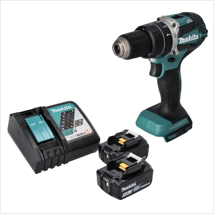 Makita DHP484RT Akku-Schlagbohrschrauber inkl. 2 Akkus 5.0Ah