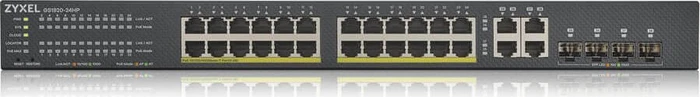 Zyxel GS1920 Rackmount Gigabit Smart Switch, 24x RJ-45, 4x RJ-45/SFP, 375W PoE+