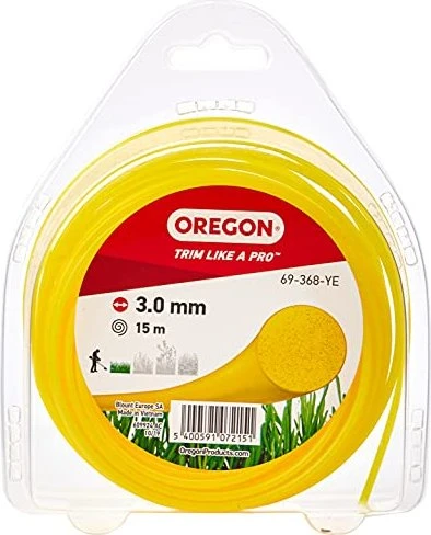 Oregon Trimmerfaden für Rasentrimmer gelb, 3mm/15m