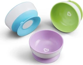 Munchkin Stay Put Schalen mit Saugfuß Kinderschalen-Set, 3-tlg.