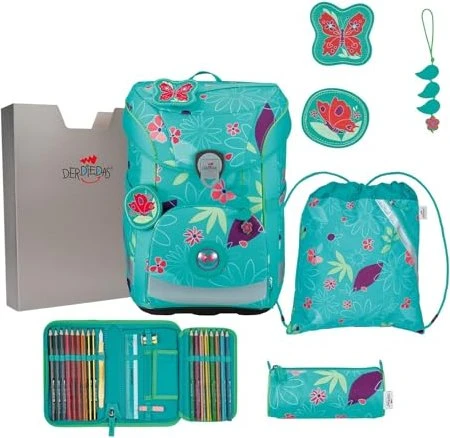 DerDieDas ErgoFlex Easy Butterfly Garden Schultaschen-Set, 5-tlg.