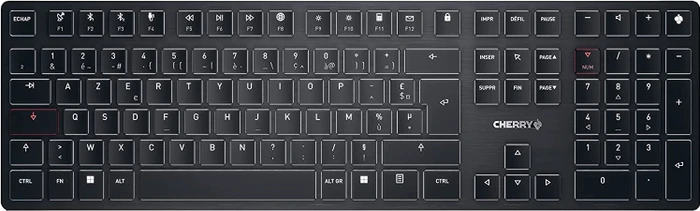 Cherry KW X ULP, schwarz, LEDs weiß, MX ULP Tactile, USB/Bluetooth, FR