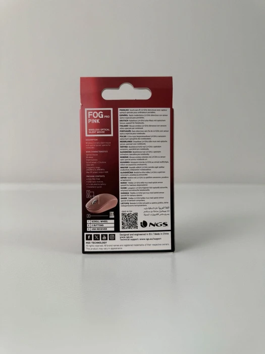 NGS Fog Pro Silent Wireless Mouse rosa, USB