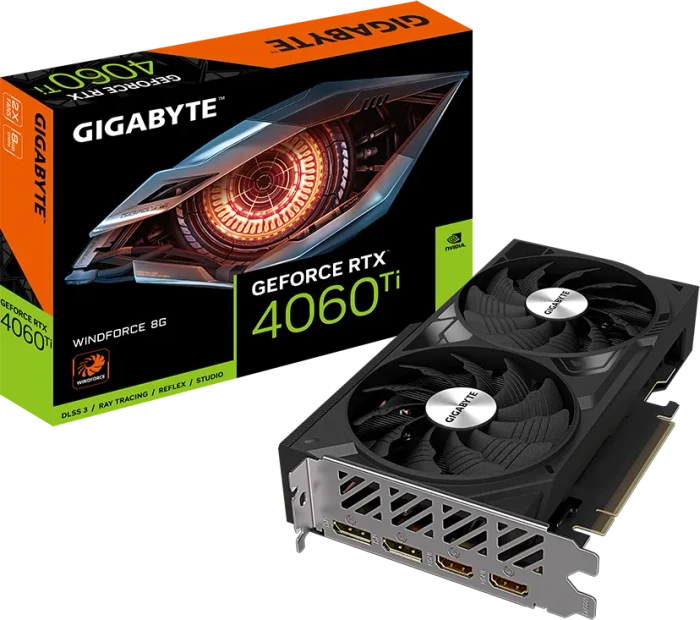 GIGABYTE GeForce RTX 4060 Ti Windforce 8G, 8GB GDDR6, 2x HDMI, 2x DP