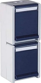 Opus Resist Schutzkontakt-Steckdose 2-fach senkrecht, hellgrau/stahlblau