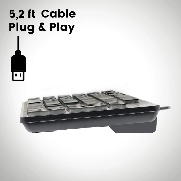 Perixx Periboard-317, schwarz, LEDs weiß, USB, US