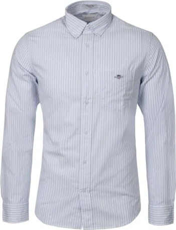 Gant Regular Fit Popelin Stripe Hemd langarm light blue (Herren)