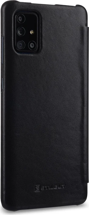 Stilgut Book Type Leather Case Nappa für Samsung Galaxy A71 schwarz