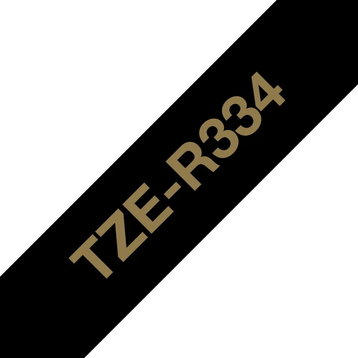 Brother TZe-R334 Beschriftungsband gold/schwarz, 12mm, 4m