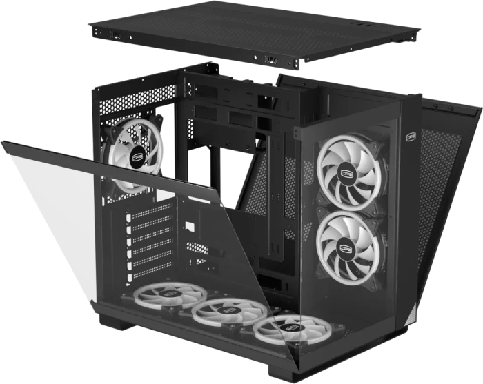PCCooler C3 T500 ARGB BK, schwarz, Glasfenster