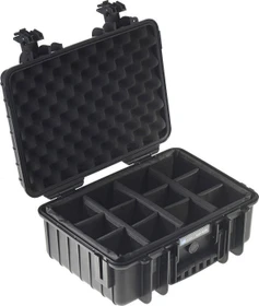 B&W International Outdoor Case Typ 4000 Koffer schwarz mit variabler Facheinteilung