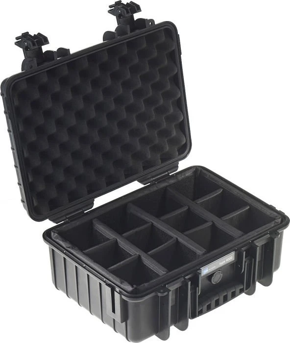 B&W International Outdoor Case Typ 4000 Koffer schwarz mit variabler Facheinteilung