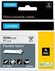 Dymo ID1 Flexible Industrial Rhino Pro Beschriftungsband, 24mm, schwarz/weiß