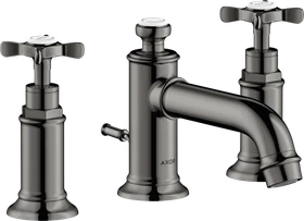 Hansgrohe Axor Montreux 3-Loch Waschtischarmatur 30 mit Kreuzgriffen und Zugstangen-Ablaufgarnitur polished black chrome