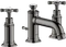 Hansgrohe Axor Montreux 3-Loch Waschtischarmatur 30 mit Kreuzgriffen und Zugstangen-Ablaufgarnitur polished black chrome Vorschaubild