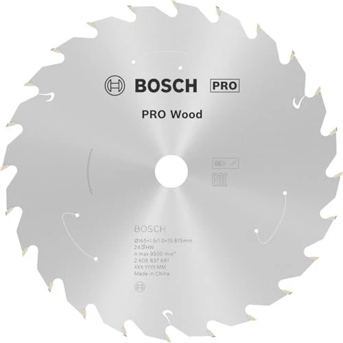 Bosch Professional Standard for Wood Kreissägeblatt 24Z, 165x1x16mm, 1 Stück