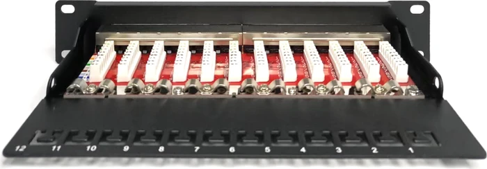 Digitus Professional Patchpanel Cat6a, 10" , geschirmt, 12-Port, 10", schwarz