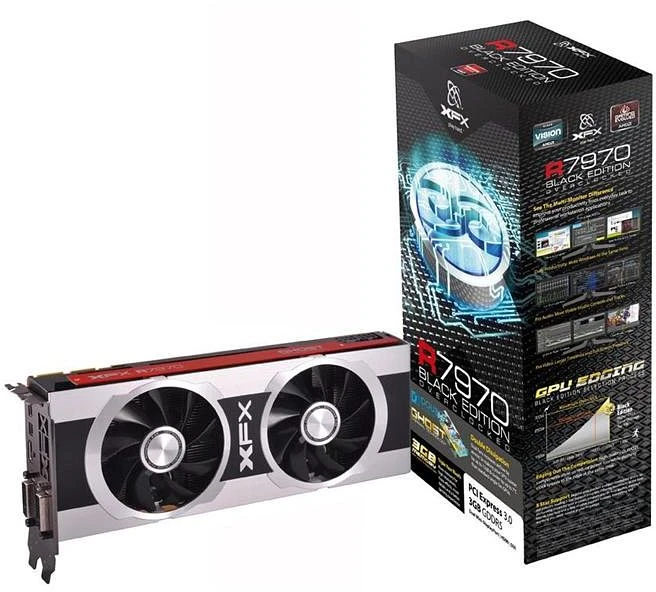 XFX Radeon HD 7970 Black Edition Dual Fan, 3GB GDDR5, 2x DVI, HDMI, 2x mDP