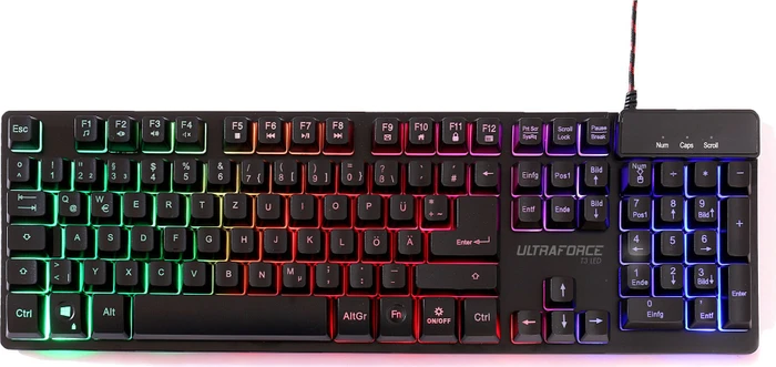 Ultron Ultraforce T3 LED Illuminated Gaming Keyboard, USB, DE
