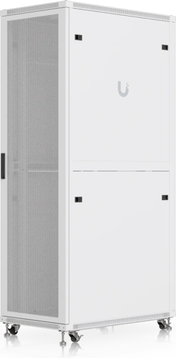 Ubiquiti 42U Rack Cabinet, 19" Rackschrank 42HE, mit Rollen, Gitternetztür, weiß, 1000mm tief
