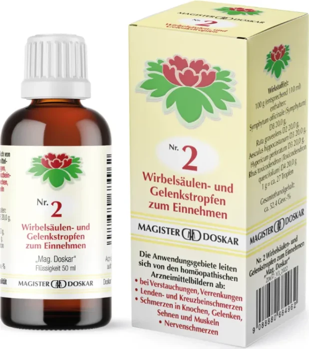 Mag. Doskar Nr. 2 Wirbelsäulen- und Gelenkstropfen, 50ml
