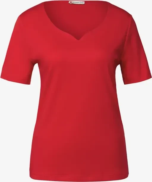 Street One Herzausschnitt T-Shirt kurzarm racing red (Damen)