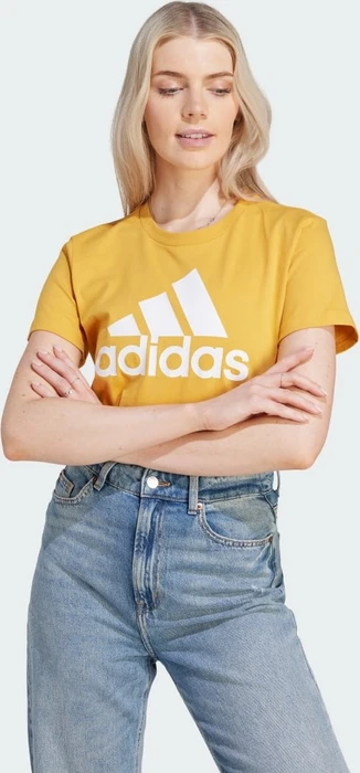 adidas Loungewear Essentials Logo T-Shirt kurzarm preloved yellow/white (Damen)