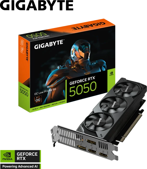 GIGABYTE GeForce RTX 5050 OC Low Profile 8G, 8GB GDDR6, 2x HDMI, 2x DP