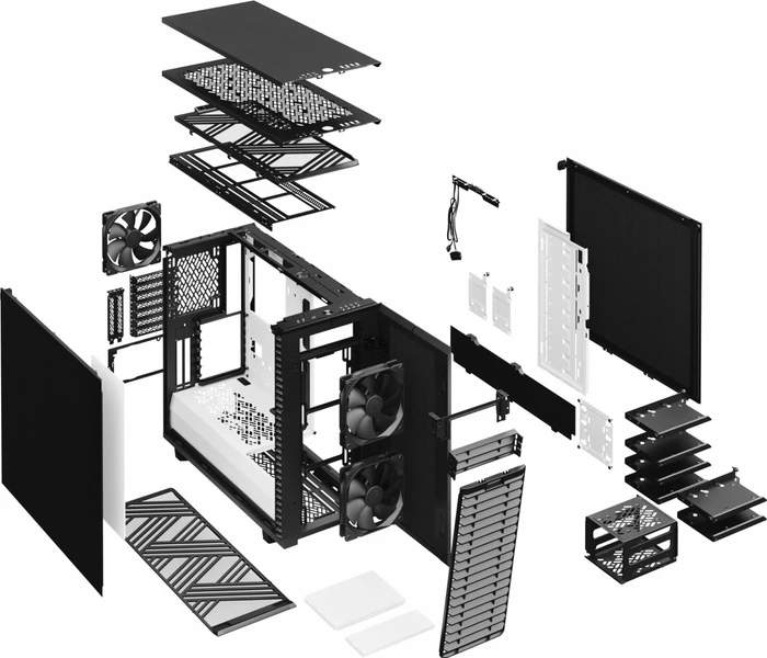 Fractal Design Define 7 Black/White Solid, schallgedämmt