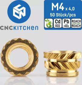 CNC Kitchen Gewindeinsatz M4 kurz, 50er-Pack