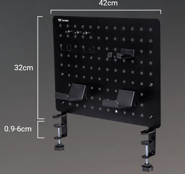 Thermaltake Gaming Desk Pegboard Tischerweiterung, Medium, schwarz