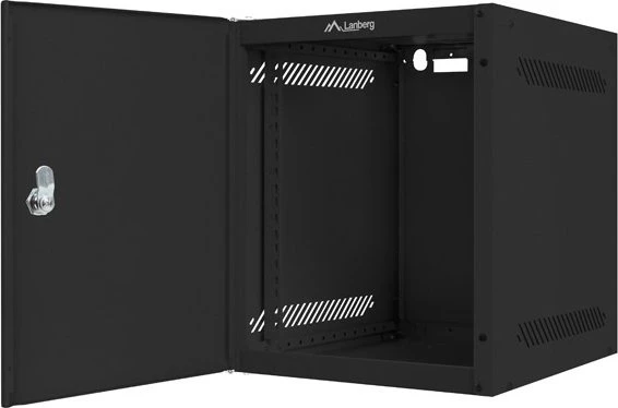 Lanberg WF10 Series 10" Rack Wandschrank 6HE, hängend, Flatpack, Stahltür, IP20, RAL 9004, 310mm tief