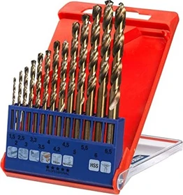 kwb HSS-TIN Metallbohrer-Sortiment titannitriert inkl. Werkzeugbox, 13-tlg.