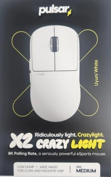 Pulsar Gaming Gears X2 CL CrazyLight Medium Wireless Uyuni White, USB