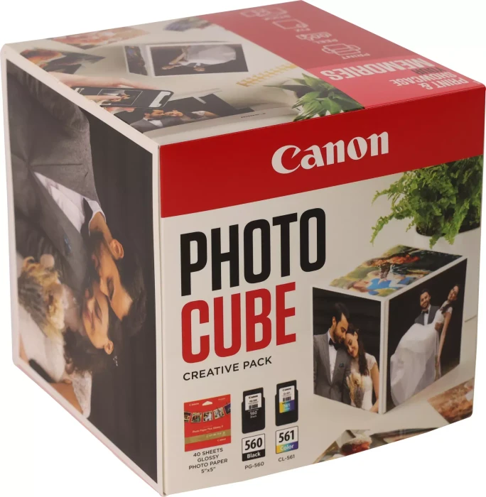Canon Tinte PG-560/CL-561 schwarz/dreifarbig Photo Cube pink