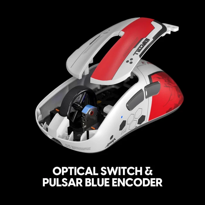 Pulsar Gaming Gears Xlite V4 Mini Wireless Quiccs Limited Edition weiß/rot, USB
