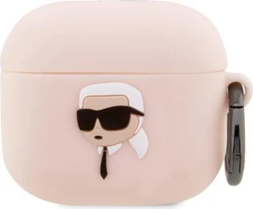 Karl Lagerfeld NFT Karl Head 3D Silicone Case für Apple AirPods 3 pink