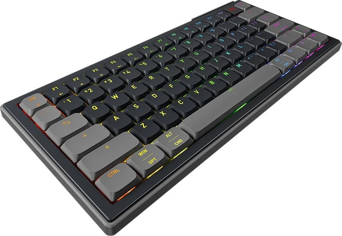 Cherry Xtrfy K63W Pro Compact Ultra-Wideband, schwarz/grau, LEDs RGB, MX LOW PROFILE 2.0 RED, USB/Bluetooth, US