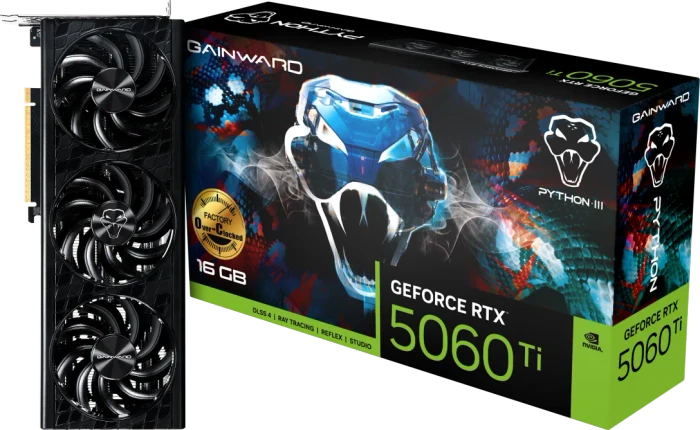 Gainward GeForce RTX 5060 Ti Python III OC, 16GB GDDR7, HDMI, 3x DP