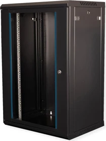 Roline / Secomp Value 19" Wandgehäuse 18HE, Flatpack, Sicherheitsglastür, IP20, RAL 9005, 450mm tief