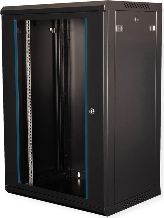 Roline / Secomp Value 19" Wandgehäuse 18HE, Flatpack, Sicherheitsglastür, IP20, RAL 9005, 450mm tief