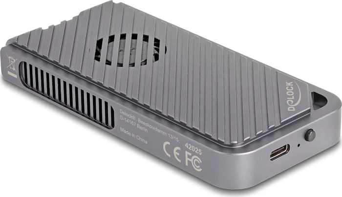 DeLOCK Externes Gehäuse für M.2 NVMe SSD RGB, Thunderbolt 3 / USB-C 3.1
