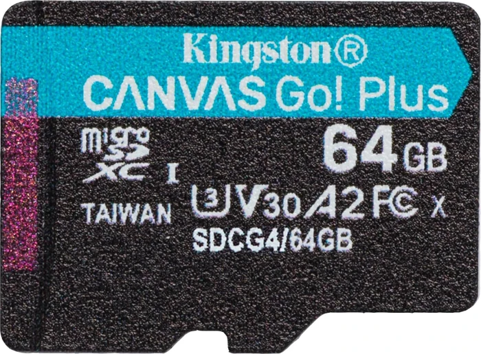Kingston Canvas Go! Plus Gen4 R200 64GB, UHS-I U3, A2, Class 10