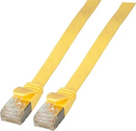 EFB Elektronik PVC Flach-Patchkabel, Cat6a, U/FTP, RJ-45/RJ-45, 0.5m, gelb