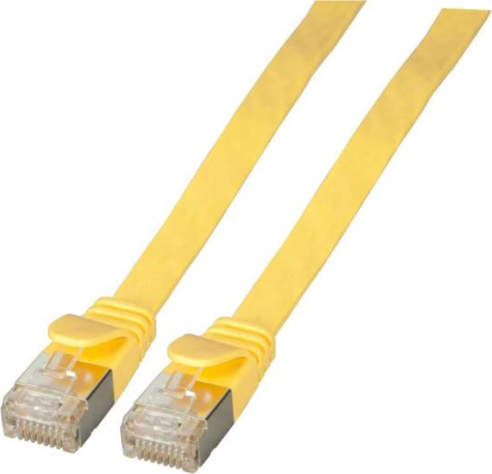 EFB Elektronik PVC Flach-Patchkabel, Cat6a, U/FTP, RJ-45/RJ-45, 0.5m, gelb