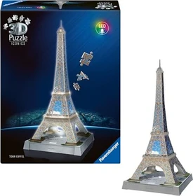 Ravensburger Puzzle 3D Puzzle Iconics Eiffelturm - mit Licht
