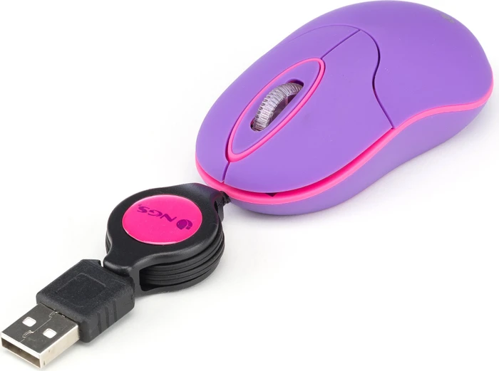 NGS Sin Laptop Mouse with Retractable Cable violett, USB