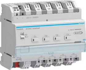 Hager KNX easy DALI Aktor 4-fach, 6TE REG, Schaltaktor (TXA664D)