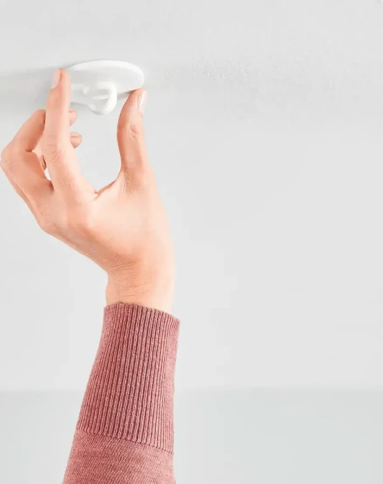 tesa Powerstrips Deckenhaken Tapete/Putz rund weiß, 1 Stück