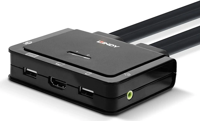 Lindy 2-fach KVM-Switch, HDMI 18G, USB 2.0, Audio